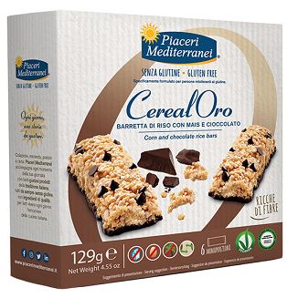 PIACERI MEDITERRANEI BARRETTA DI RISO CON MAIS E CIOCCOLATO 129 G - Magnumfarma.it