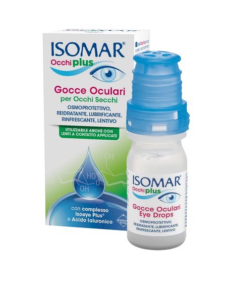 ISOMAR OCCHI PLUS GOCCE OCULARI PER OCCHI SECCHI ALL'ACIDO IALURONICO 0,25% 10 ML - Magnumfarma.it