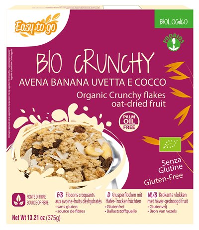 EASY TO GO BIO CRUNCHY AVENA BANANA UVETTA E COCCO 375 G - Magnumfarma.it