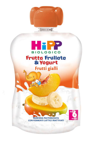 HIPP BIO FRUTTA FRULLATA YOGURT FRUTTI GIALLI 90 G - Magnumfarma.it