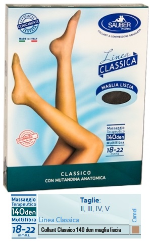 SAUBER CLASSICO COLLANT 140 DENARI MAGLIA LISCIA CAMEL 4 - Magnumfarma.it