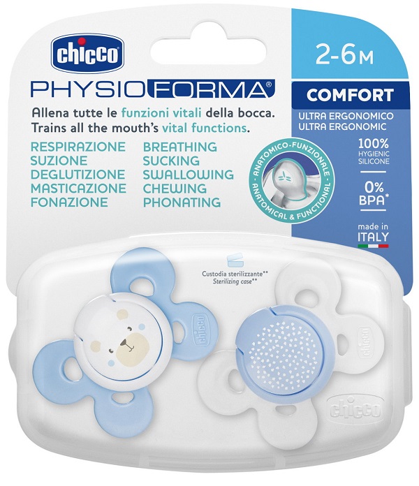 CHICCO SUCCHIETTO COMFORT BOY SILICONE 2-6 MESI 2 PEZZI - Magnumfarma.it