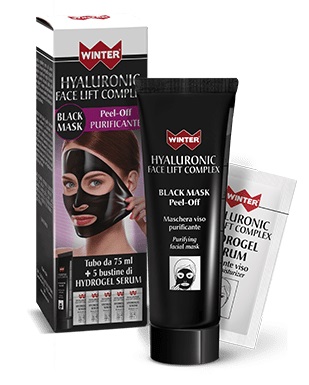 WINTER HYALURONIC FACE LIFT BLACK MASK 75 ML + 5 BUSTINE DA 3 ML - Magnumfarma.it