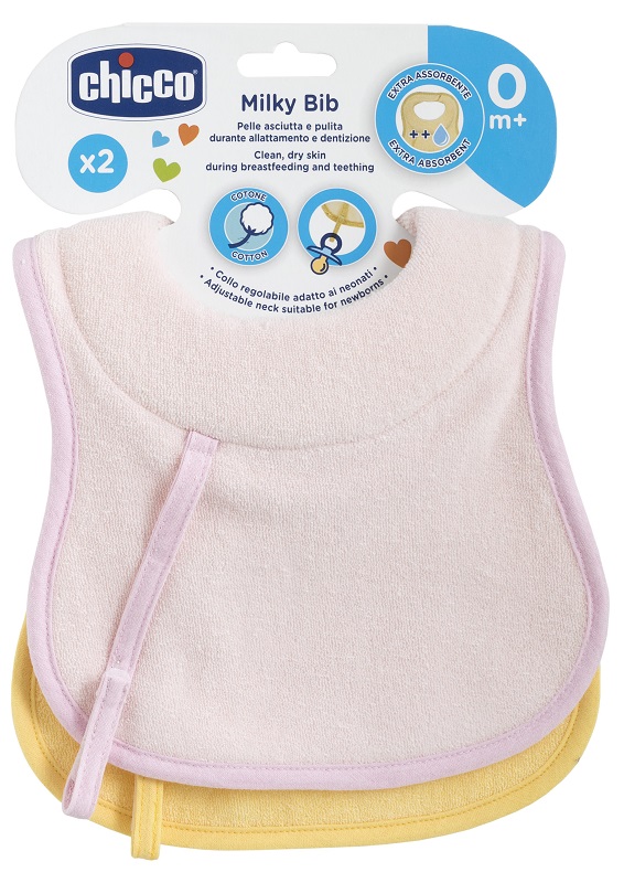 CHICCO BAVAGLINE 0M+ 2PZ ROSA - Magnumfarma.it