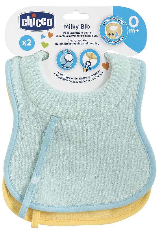 CHICCO BAVAGLINE 0M+ 2PZ AZZURRO - Magnumfarma.it
