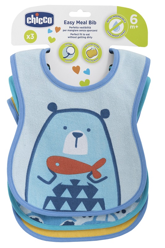 CHICCO BAVAGLINO PAPPA 6M 3 PEZZI BOY - Magnumfarma.it