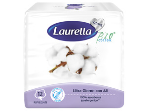 ASSORBENTE LAURELLA IN COTONE ULTRA GIORNO CON ALI 12 PEZZI - Magnumfarma.it