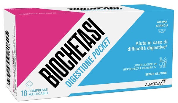 BIOCHETASI POCKET DIGESTIVO 18 COMPRESSE MASTICABILI  - Magnumfarma.it