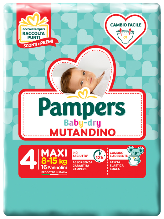 PAMPERS BABY DRY MUTANDINA MAXI 4 SMALL PACK 16 PEZZI - Magnumfarma.it