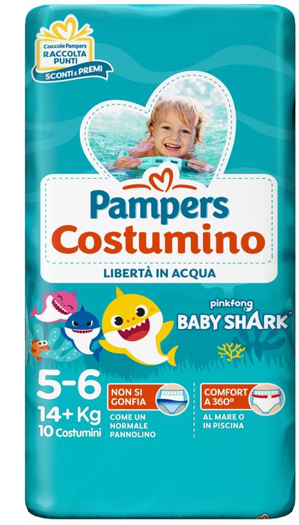 PAMPERS COSTUMINO BABY SHARK CP S 5-6 10 PEZZI - Magnumfarma.it