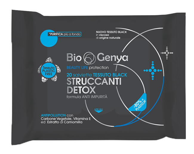 BIOGENYA BEAUTY LIFE PROTECTION 20 SALVIETTE TESSUTO BLACK STRUCCANTI DETOX - Magnumfarma.it