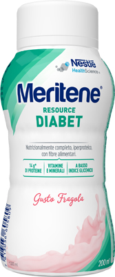 MERITENE RESOURCE DIABET FRAGOLA ALIMENTO IPERPROTEICO 28 VITAMINE E MINERALI 200 ML - Magnumfarma.it