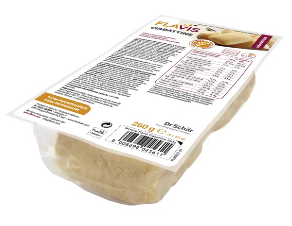FLAVIS CIABATTINE PANINI BIANCHI APROTEICI 4 PEZZI DA 65 G - Magnumfarma.it