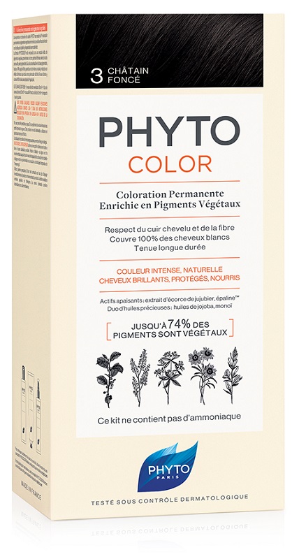 PHYTOCOLOR 3 CASTANO SCURO 1 LATTE + 1 CREMA + 1 MASCHERA + 1 PAIO DI GUANTI - Magnumfarma.it