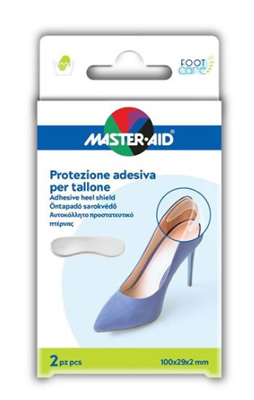PROTEZIONE ADESIVA MASTER-AID FOOTCARE TRASPARENTE TALLONE 2 PEZZI A4 - Magnumfarma.it