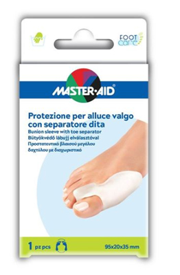 PROTEZIONE MASTER-AID FOOTCARE PER ALLUCE VALGO CON SEPARATORE DITA INTEGRATO 1 PEZZO D9 - Magnumfarma.it