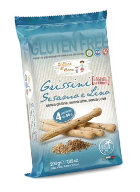 IL PANE DI ANNA GRISSINI CON SESAMO E LINO SENZA LATTE 200 G - Magnumfarma.it
