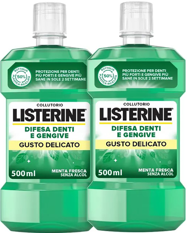LISTERINE DENTI & GENGIVE GUSTO DELICATO 2 X 500 ML - Magnumfarma.it