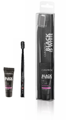 CURAPROX BLACK IS WHITE DENTIFRICI SBIANCANTI 1 DENTIFRICIO DA 10ML + 1 SPAZZOLINO - Magnumfarma.it