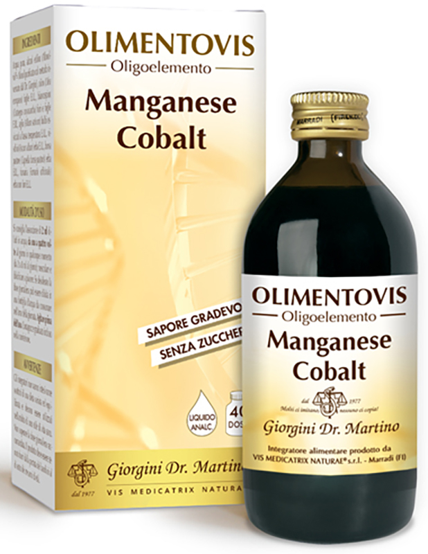 OLIMENTOVIS OLIGOELEMENTO MANGANESE COBALT LIQUIDO ANALCOLICO SENZA ZUCCHERI 200 ML 40 DOSI - Magnumfarma.it