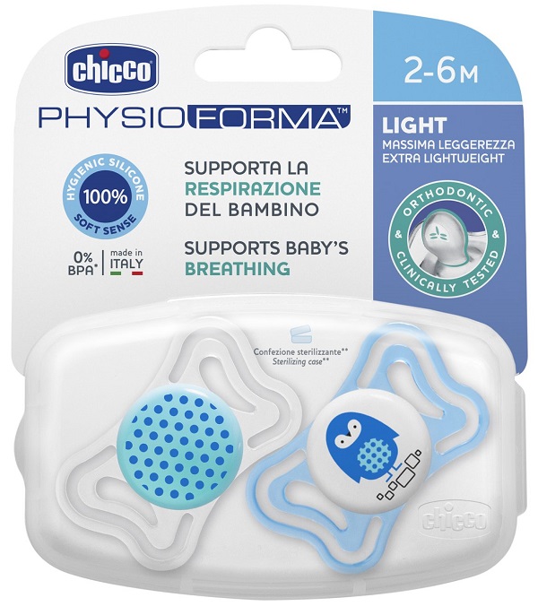 CHICCO SUCCHIETTO LIGHT BOY SILICONE 2-6 MESI 2 PEZZI - Magnumfarma.it