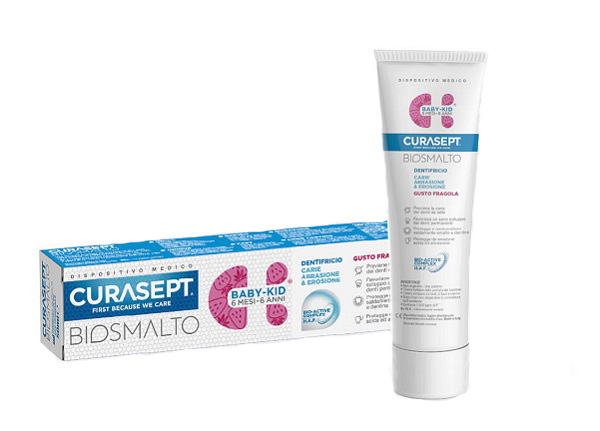 CURASEPT BIOSMALTO DENTIFRICIO BABY KID FRAGOLA CARIE ABRASIONE & EROSIONE 50 ML - Magnumfarma.it