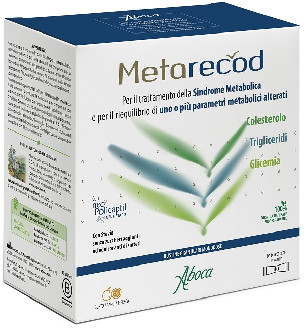 METARECOD 40 BUSTINE GRANULARI X 2,5G GUSTO ARANCIA E PESCA - Magnumfarma.it