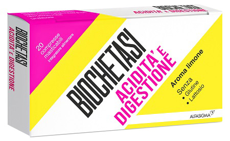 BIOCHETASI ACIDITA' E DIGESTIONE 20 COMPRESSE MASTICABILI AROMA LIMONE - Magnumfarma.it