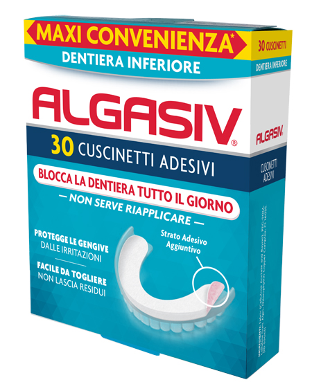 ALGASIV ADESIVO PER PROTESI DENTARIA INFERIORE 30 PEZZI - Magnumfarma.it