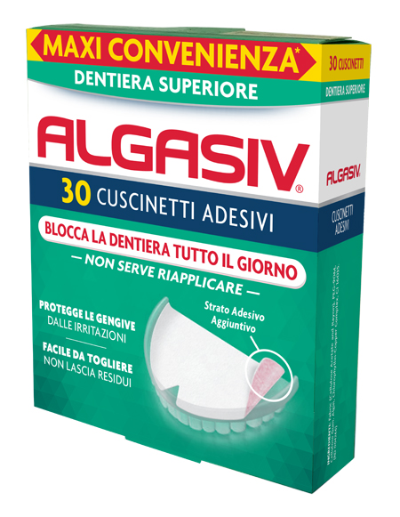 ALGASIV ADESIVO PER PROTESI DENTARIA SUPERIORE 30 PEZZI - Magnumfarma.it