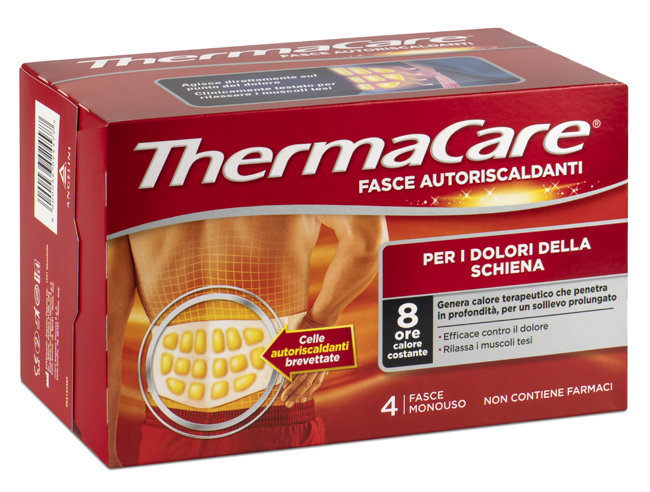 FASCIA AUTORISCALDANTE A CALORE TERAPEUTICO THERMACARE SCHIENA 4 PEZZI - Magnumfarma.it