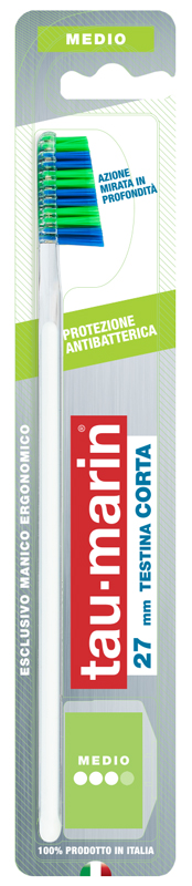 TAUMARIN PROFESSIONAL SPAZZOLINO 27 MEDIO TESTINA CORTA PROTEZIONE ANTIBATTERICA - Magnumfarma.it