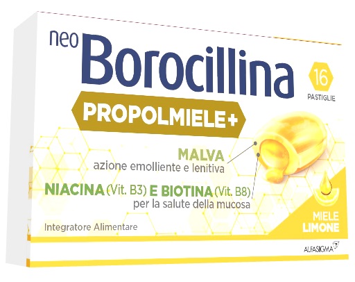NEOBOROCILLINA PROPOLMIELE+ MIELE/LIMONE 16 PASTIGLIE - Magnumfarma.it