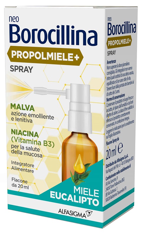 NEOBOROCILLINA PROPOLMIELE+ SPRAY MIELE EUCALIPTO 20 ML - Magnumfarma.it