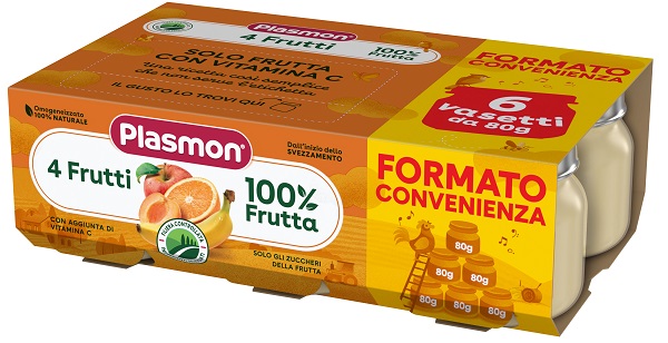 PLASMON OMOGENEIZZATO 4 FRUTTI 6X80 G - Magnumfarma.it